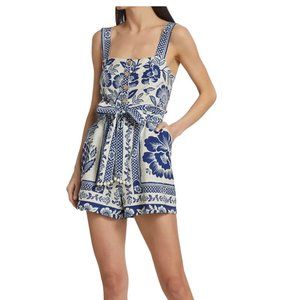Farm Rio Pineapple Garden Floral Belted Romper